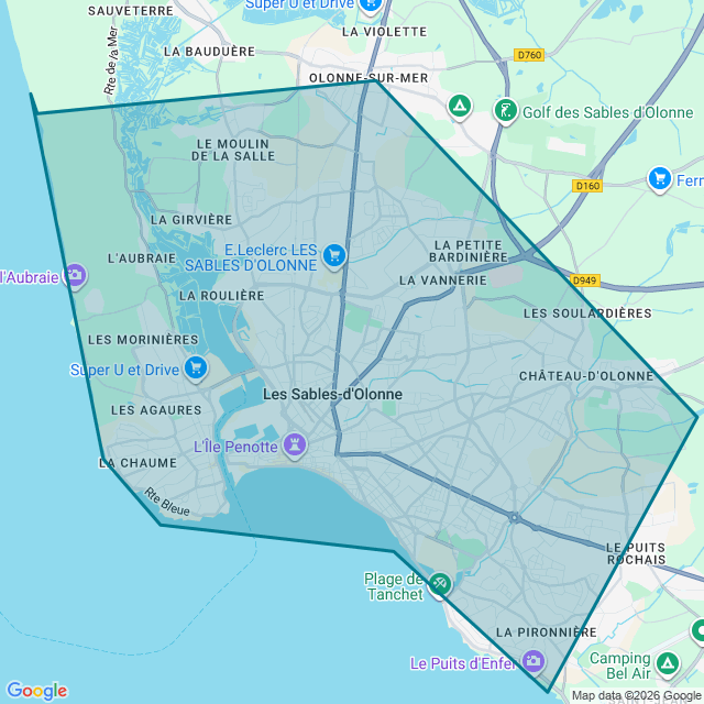Map of Les Sables D’Olonne
