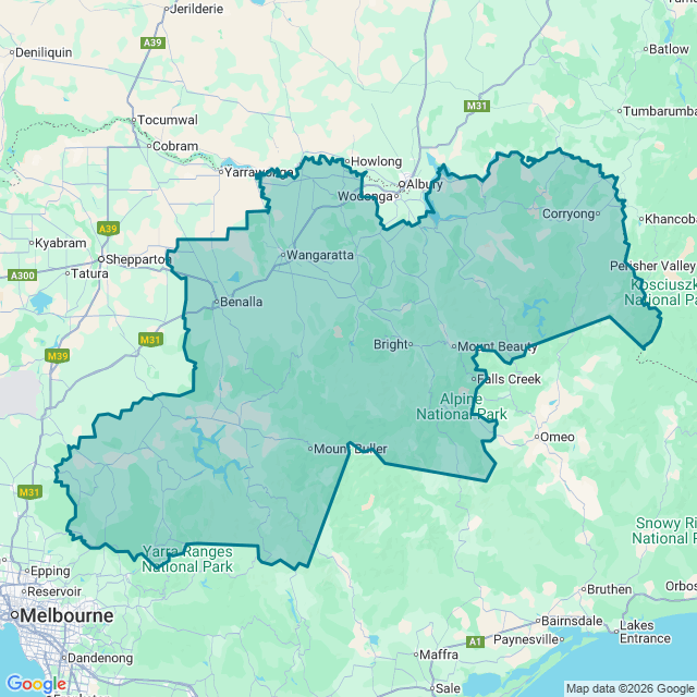Map of Victoria'S High Country