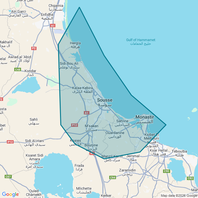 Map of Sousse