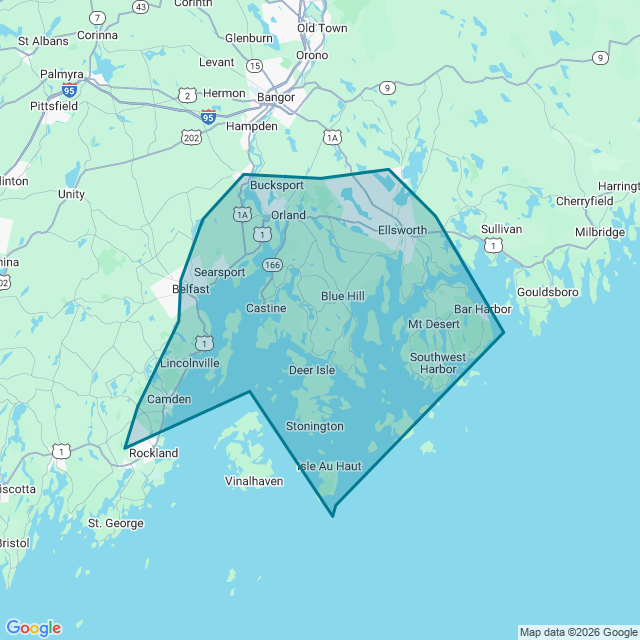 Map of Downeast And Acadia