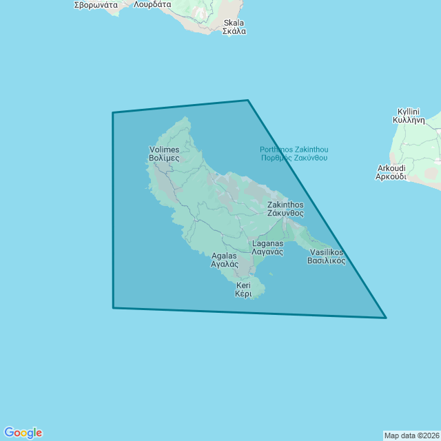 Map of Zakinthos