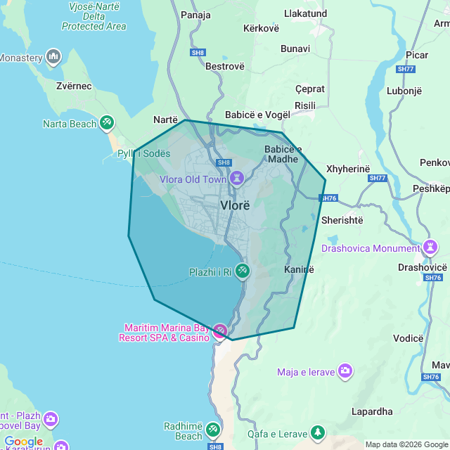 Map of Vlora