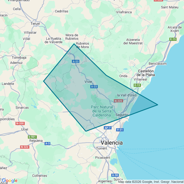 Map of Serra Calderona