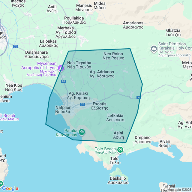 Map of Nafplio