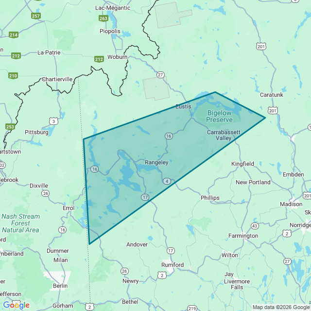 Map of Mooselookmeguntic Lake