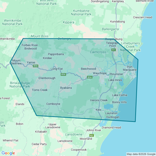 Map of Port Macquarie