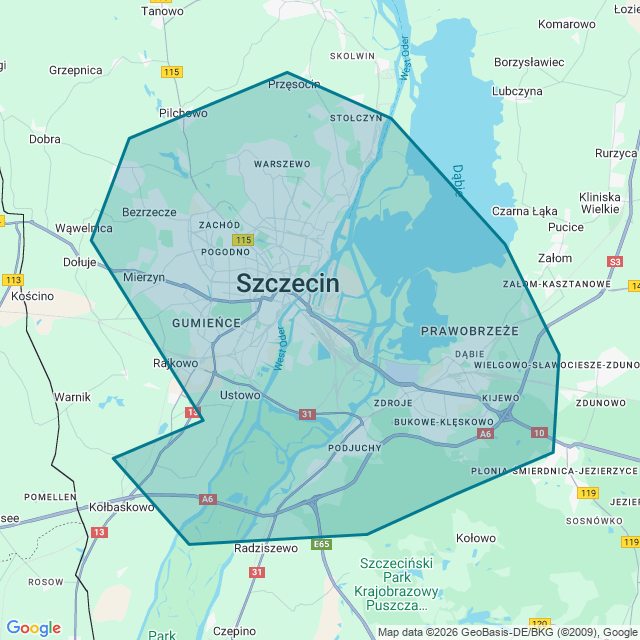 Map of Szczecin
