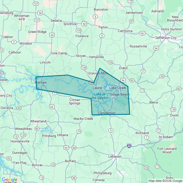 Map of Lake Of The Ozarks