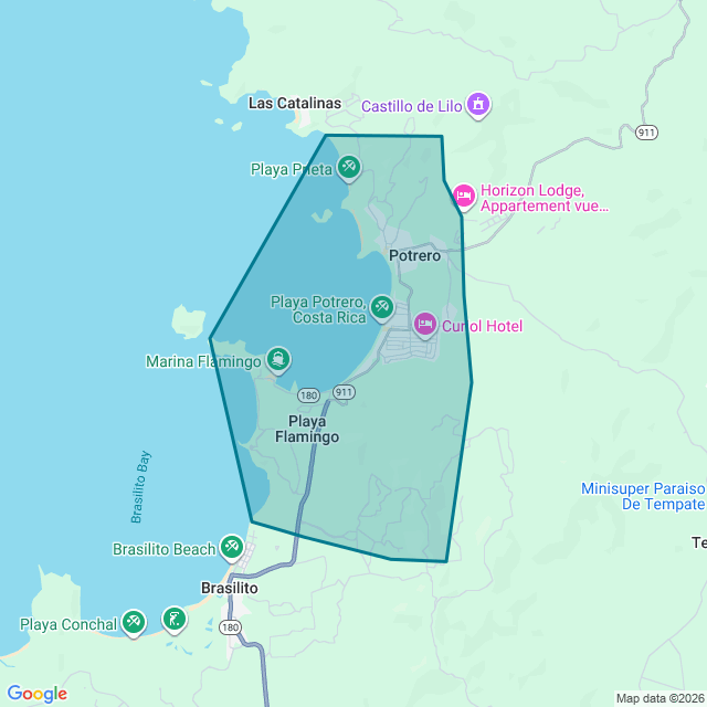 Map of Potrero-Flamingo