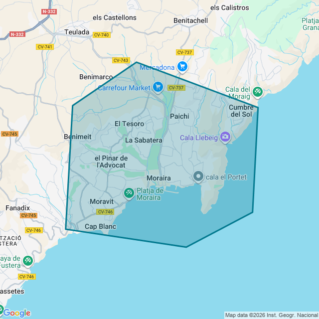 Map of Moraira