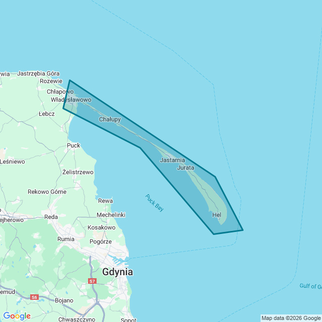 Map of Hel Peninsula