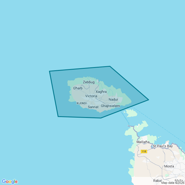 Map of Gozo