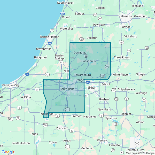 Map of South Bend-Mishawaka