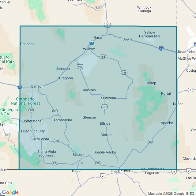 Map of Sierra Vista-Douglas