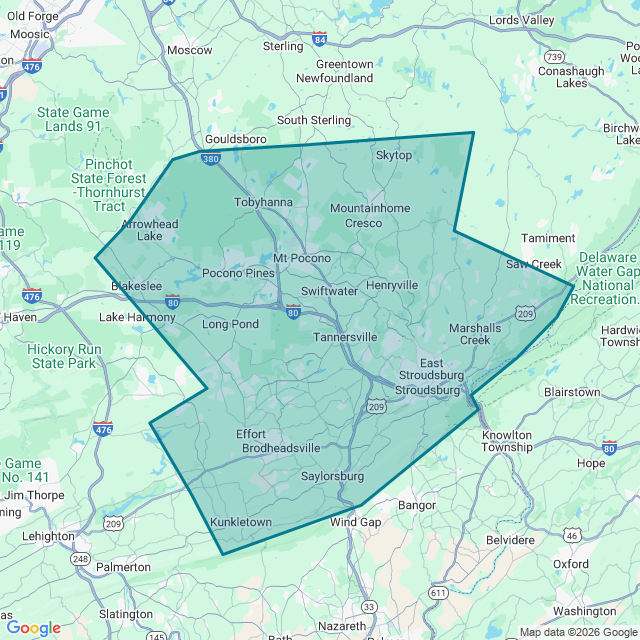 Map of East Stroudsburg