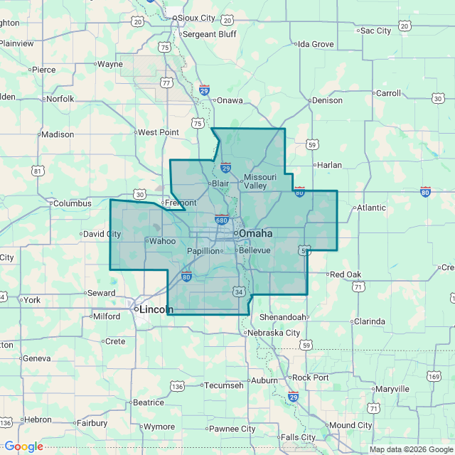 Map of Omaha-Council Bluffs