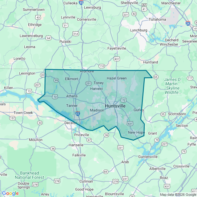 Map of Huntsville