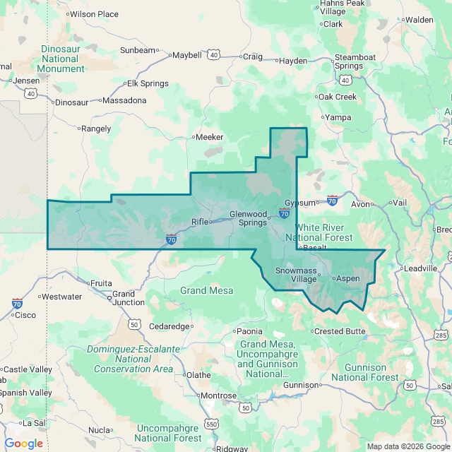 Map of Glenwood Springs