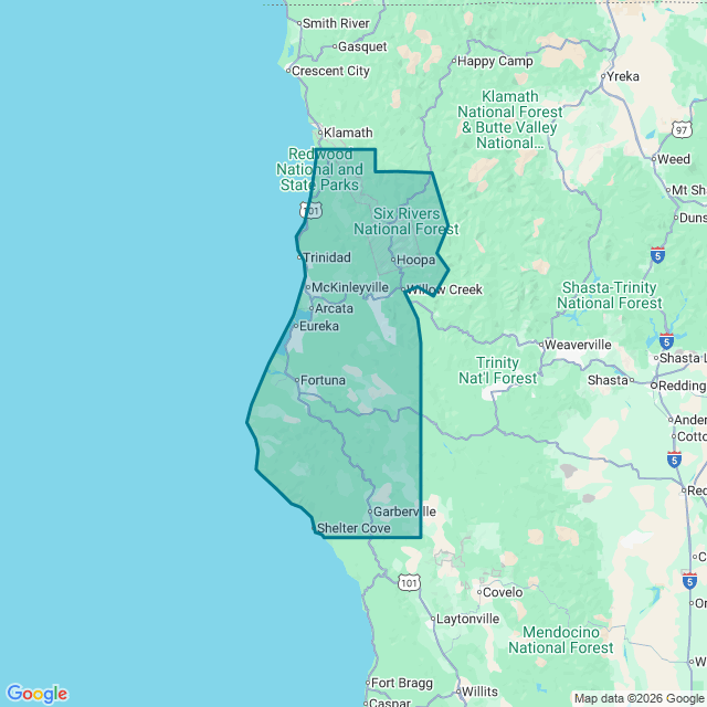 Map of Eureka-Arcata