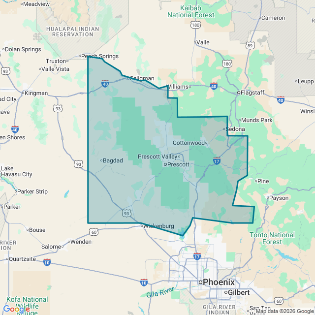 Map of Prescott Valley-Prescott