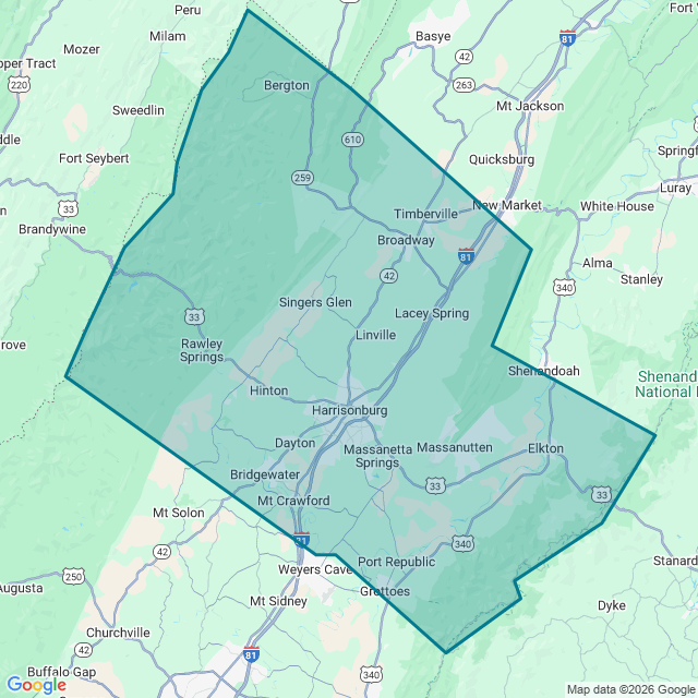 Map of Harrisonburg
