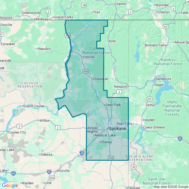 Map of Spokane-Spokane Valley
