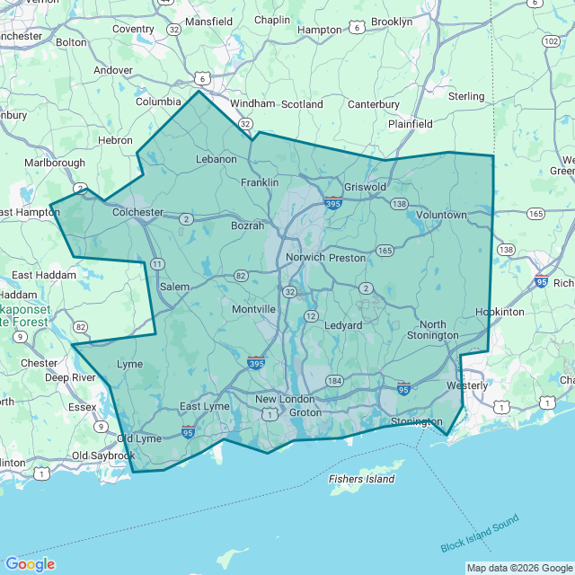 Map of Norwich-New London