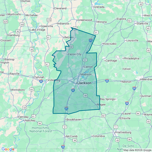 Map of Jackson