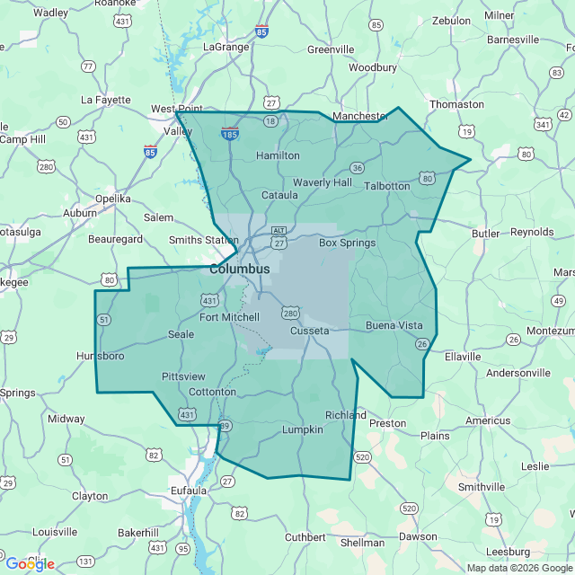 Map of Columbus