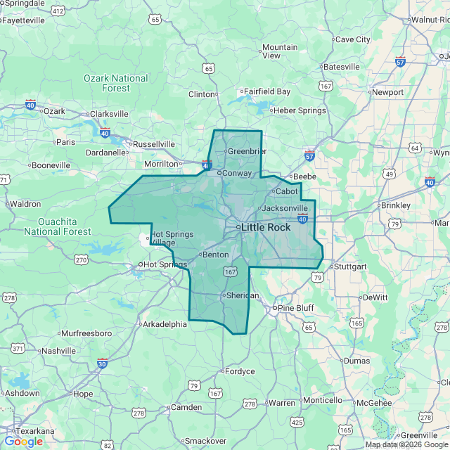 Map of Little Rock-North Little Rock-Conway