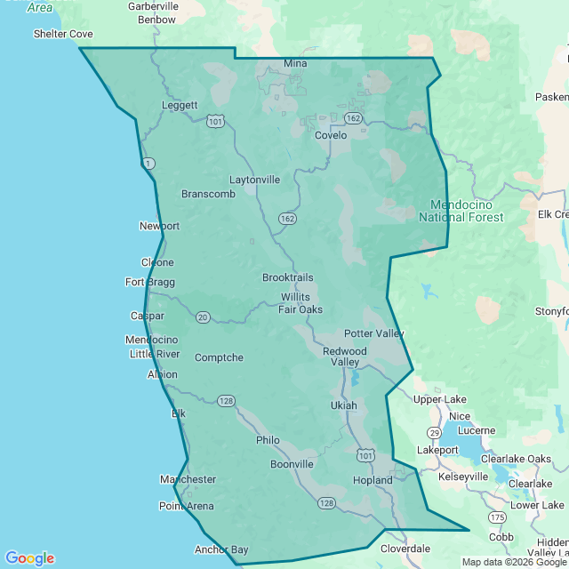 Map of Ukiah