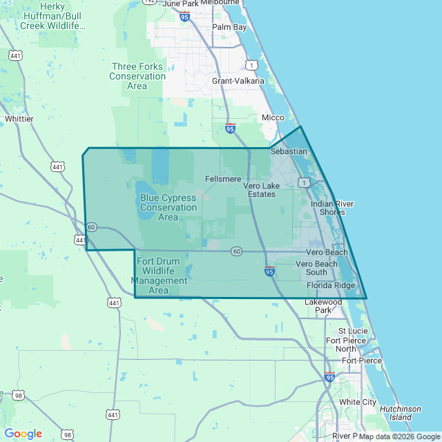 Map of Sebastian-Vero Beach