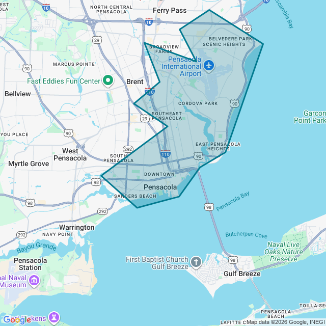 Map of Pensacola