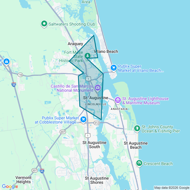 Map of Saint Augustine